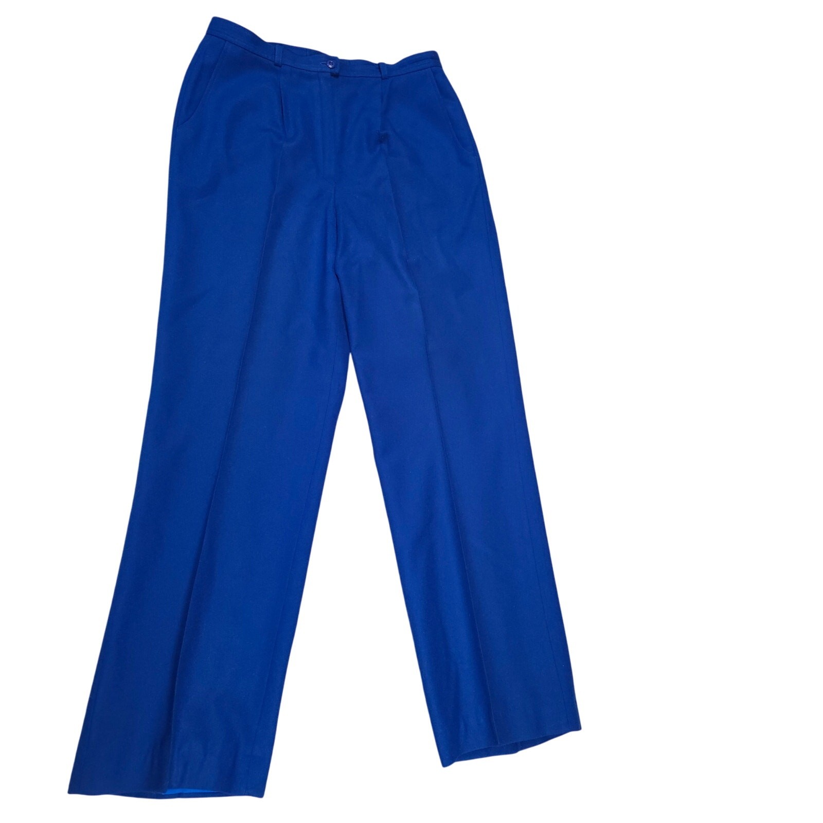 Vintage Miss Pendleton Cobalt Blue Dress Pants 100% Wool Women Size 30&Prime; Waist