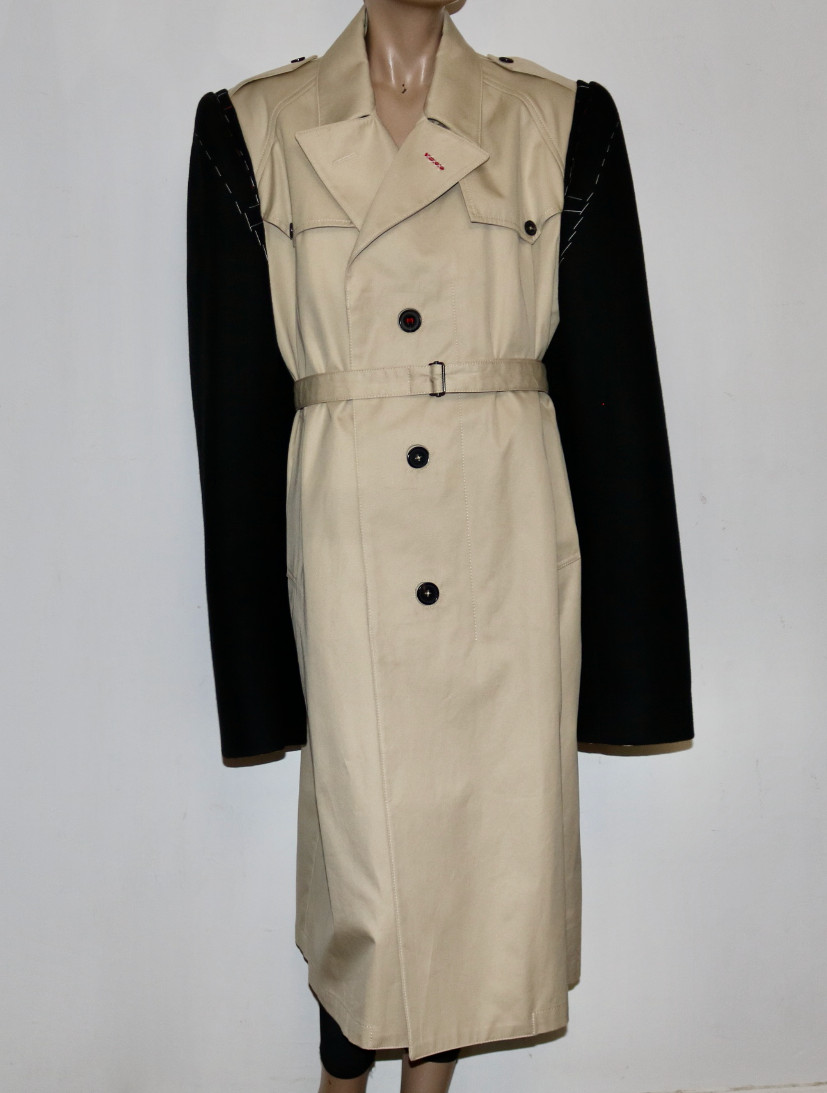 Maison Margiela line 4 work in progress belted trench coat 46