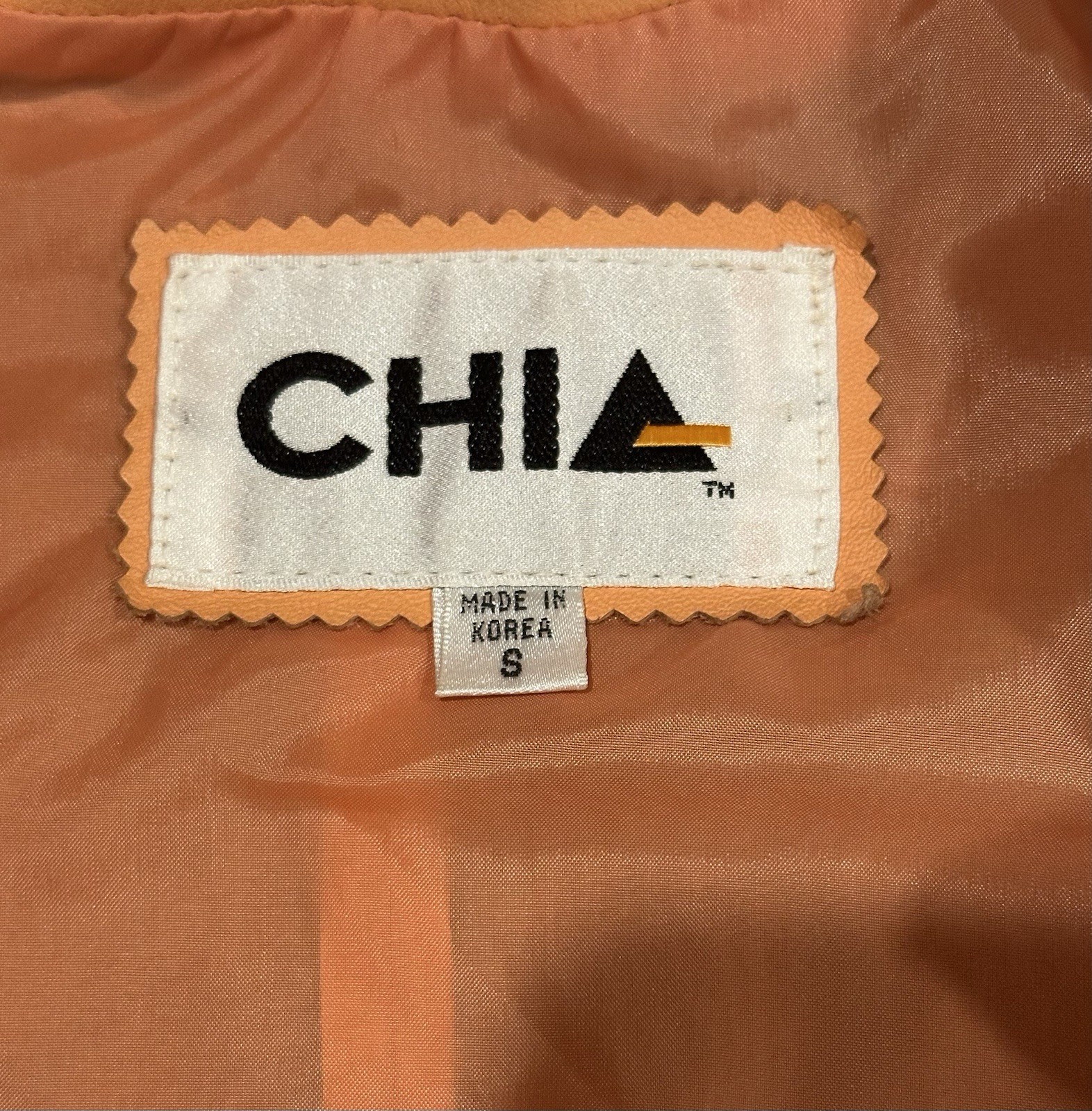 Vintage 1980s Chia Peach Ruched Crop Creamy Matte Leather Jacket Sz S