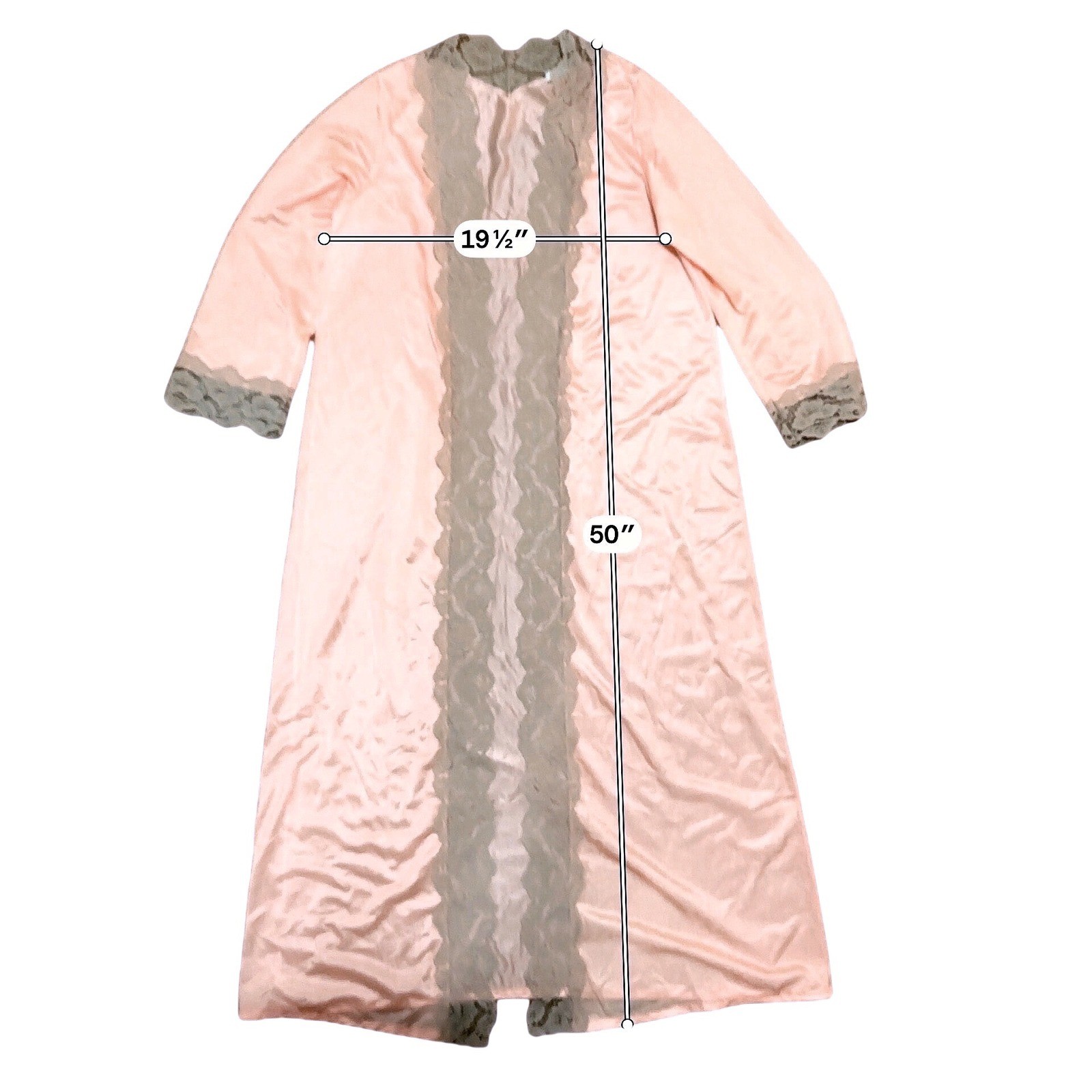 Undercover Wear Peignoir Set Wms S Petite Peach Lace Trim Vintage 70s Romantic