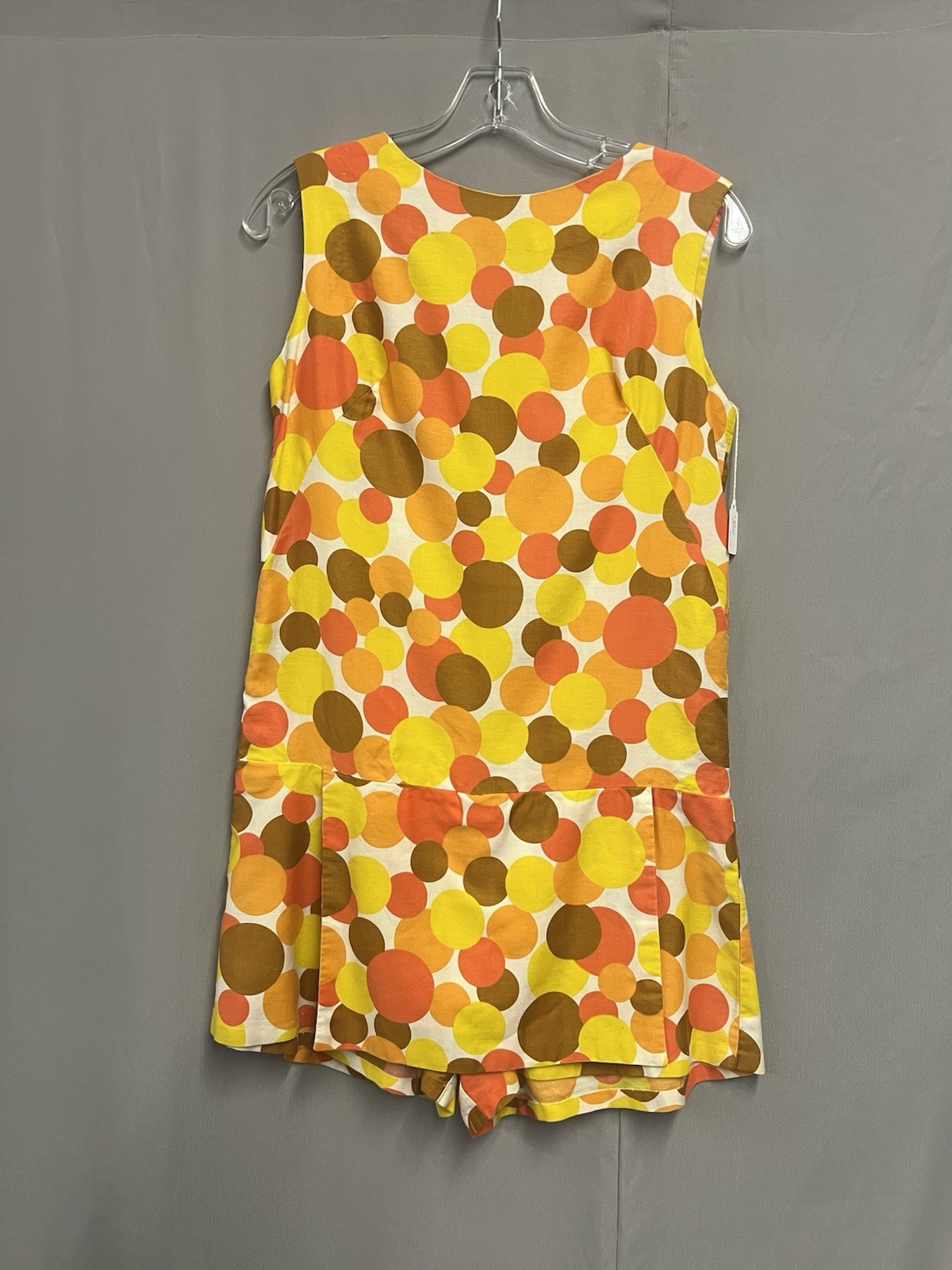 1960’s Yellow/brown/white/orange Circle Print Mini Skirt Shorts (Skort)