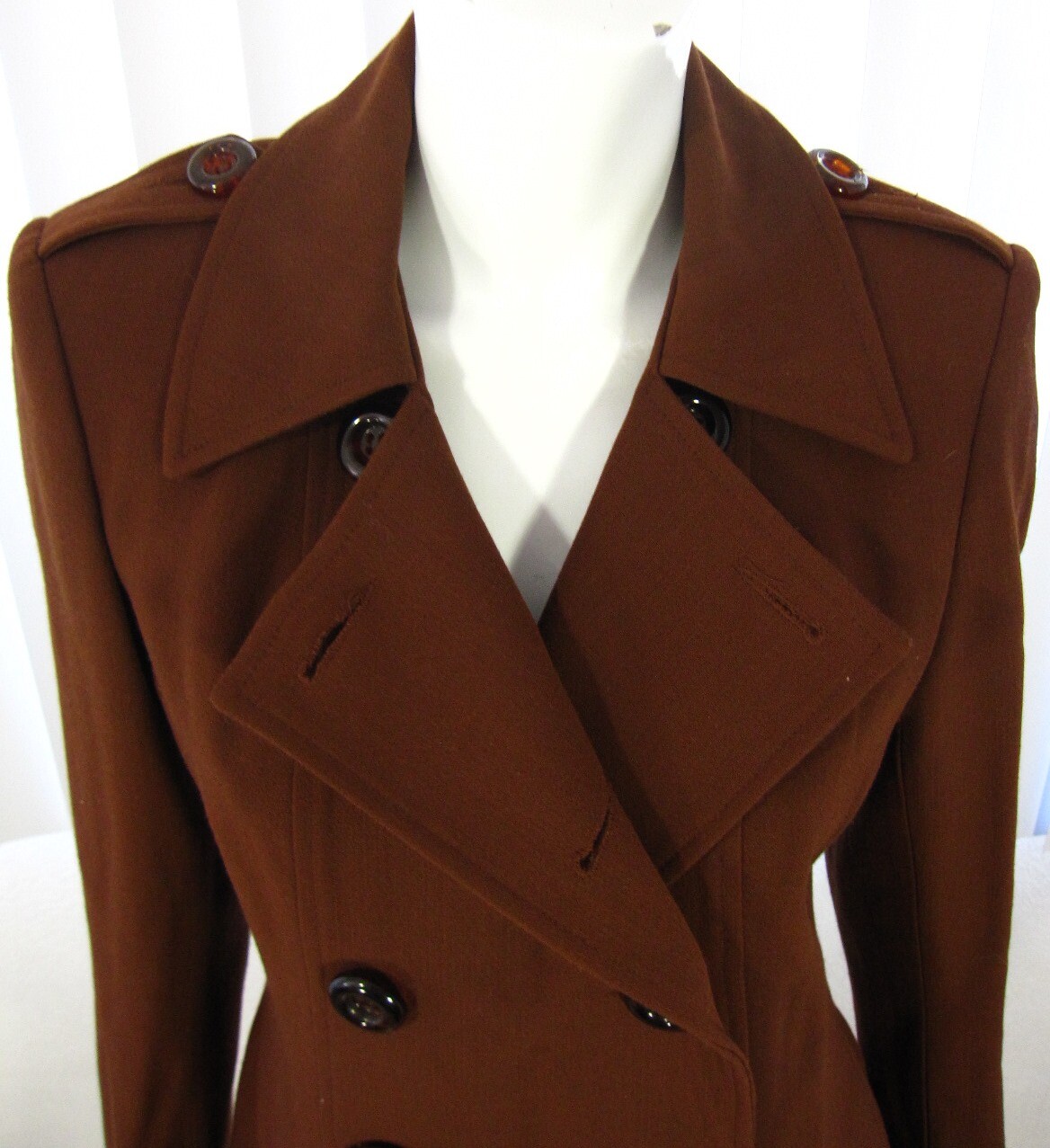 Collection Allumette A.C Paris Vintage Long Sleeve Blazer Sz T2 Solid Brown