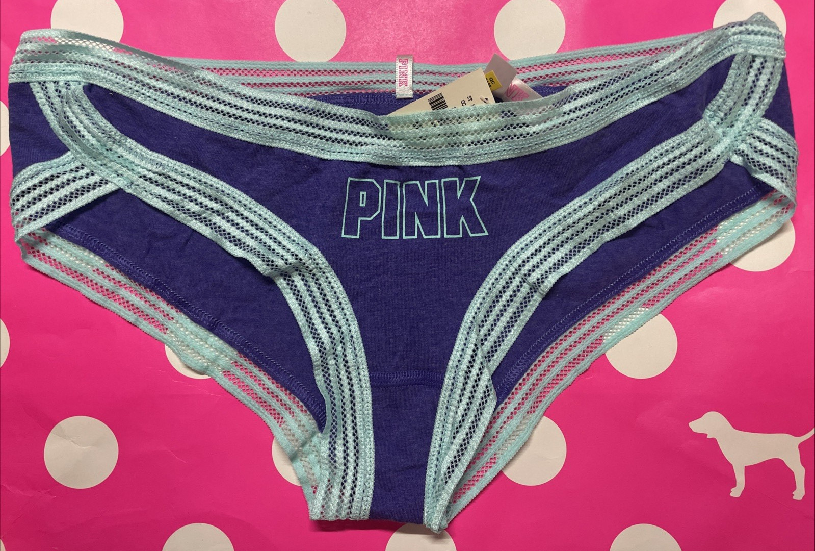 2015 Victoria Secret Vintage Cotton Extra Low Rise Hipster Panties M Lacy Trim