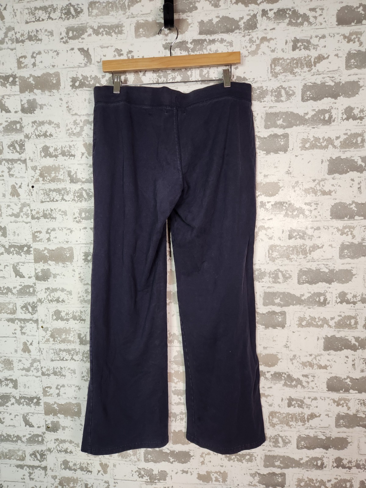 Vintage Polo Jeans Co Navy Blue Wide Leg Sweatpants with Varsity Crest Emblem
