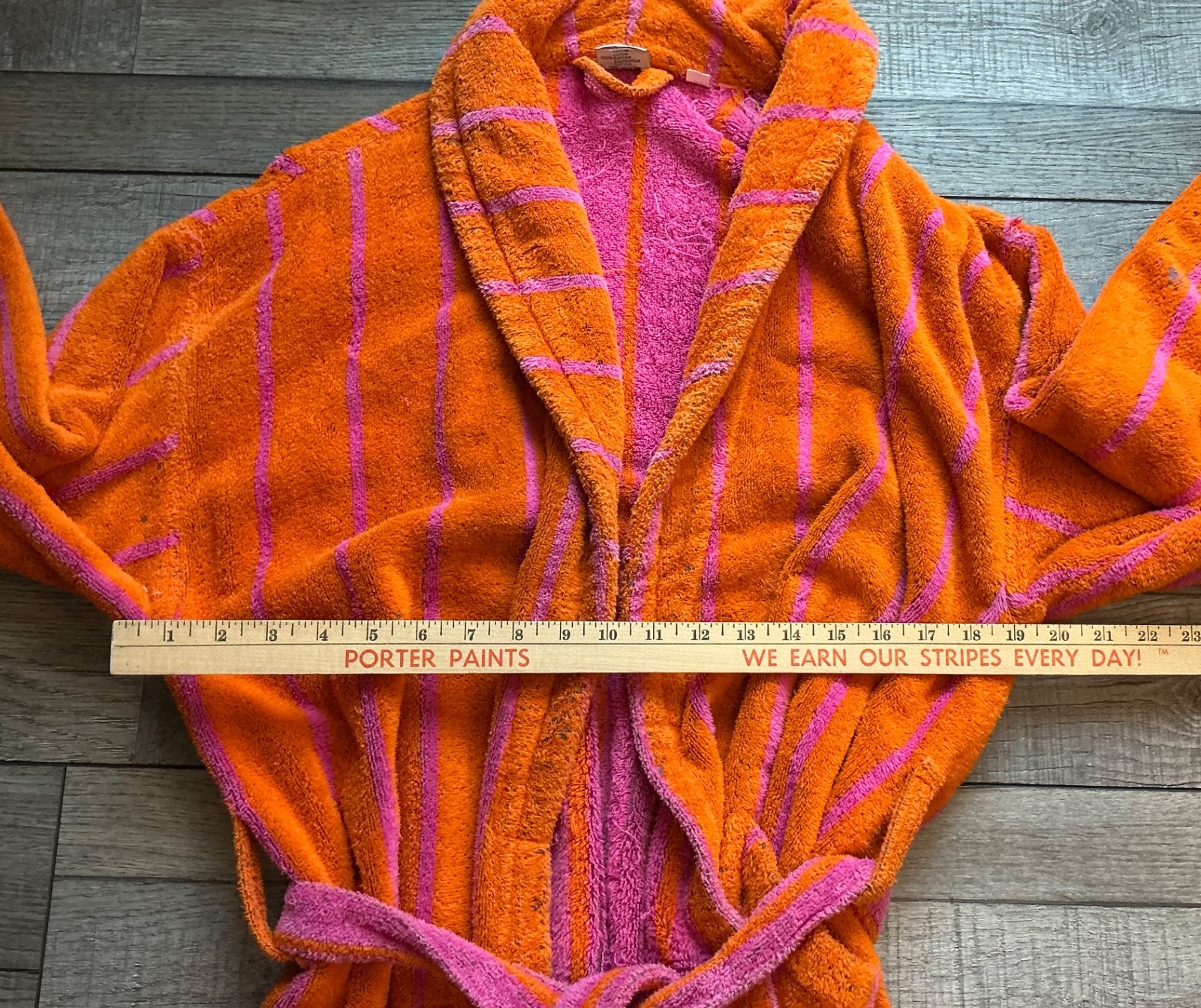 Emanuel Ungaro Paris Terry Cloth Orange Robe w/ belt Sz Medium