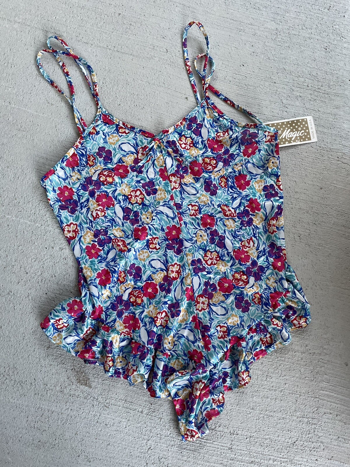 Vintage Deadstock Moonlight Magic Nighty Women’s Lingerie Size L Floral Pajamas
