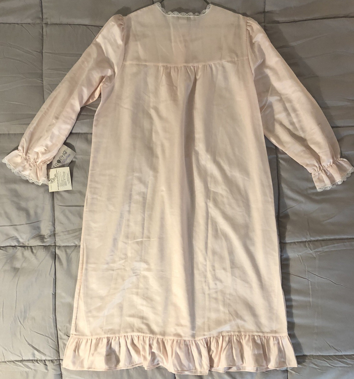 Vintage Sears Apostrophe Nightgown Womens Size L 16/18 Pink Embroidered Lace NEW