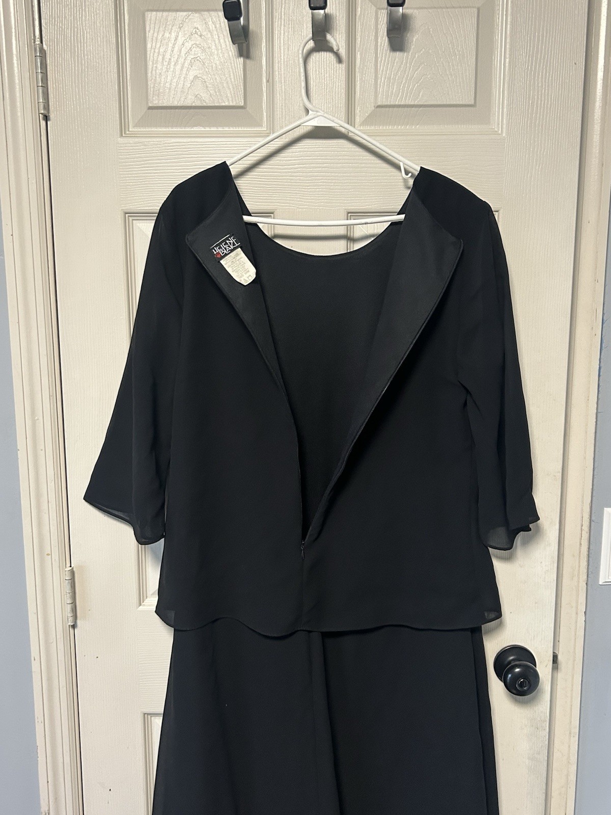 Vintage Helene Blake Dress Womens 16W Black Maxi Full Grandmacore Funeral