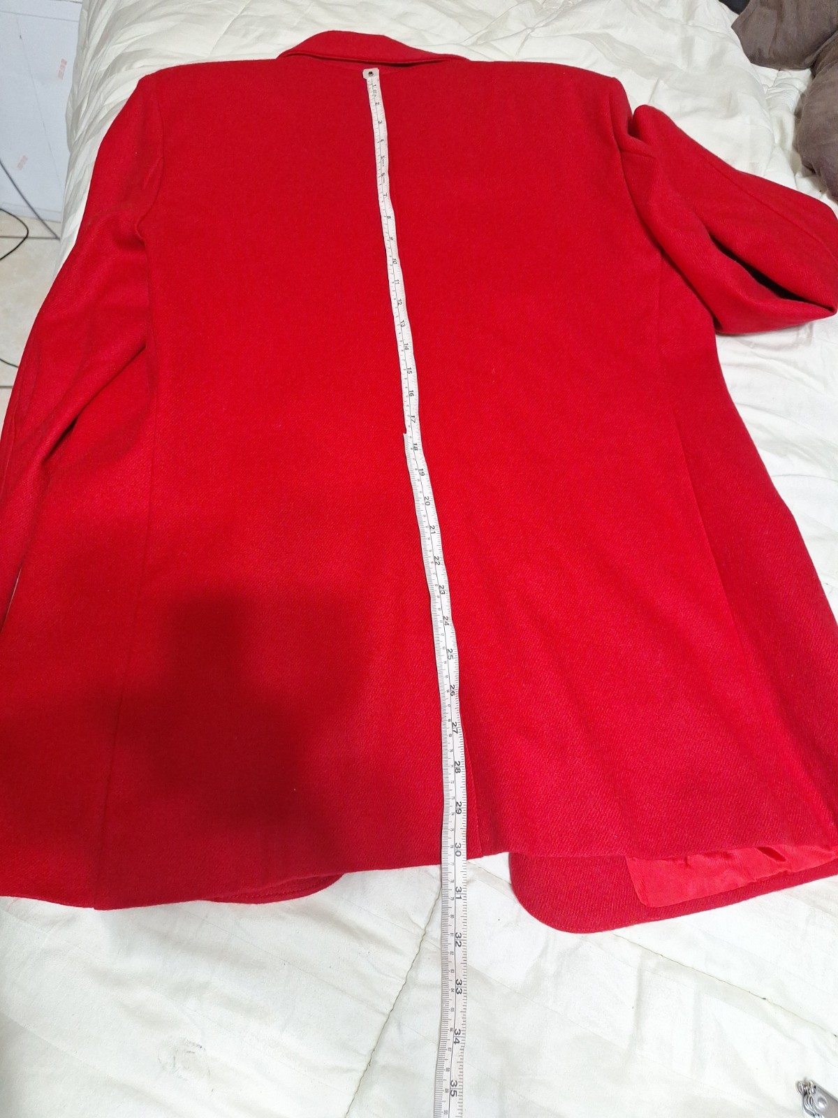 New Vintage David Benjamin Oversized Long Blazer Wool 18 Red Womens 90s Jacket