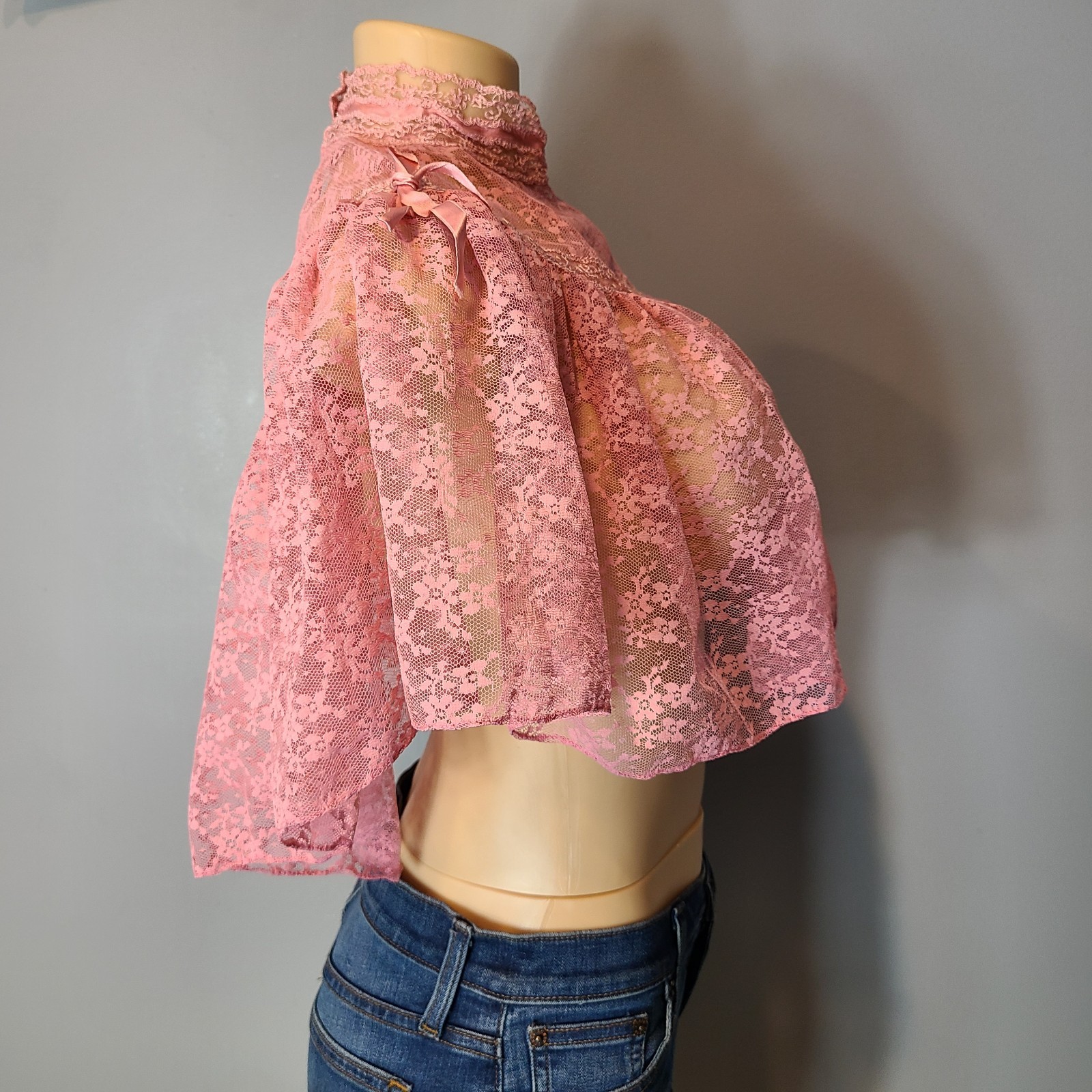 Vintage 70’s Bohemian Off White Handmade Crochet Cape/Shawl .. Range Of Sizes