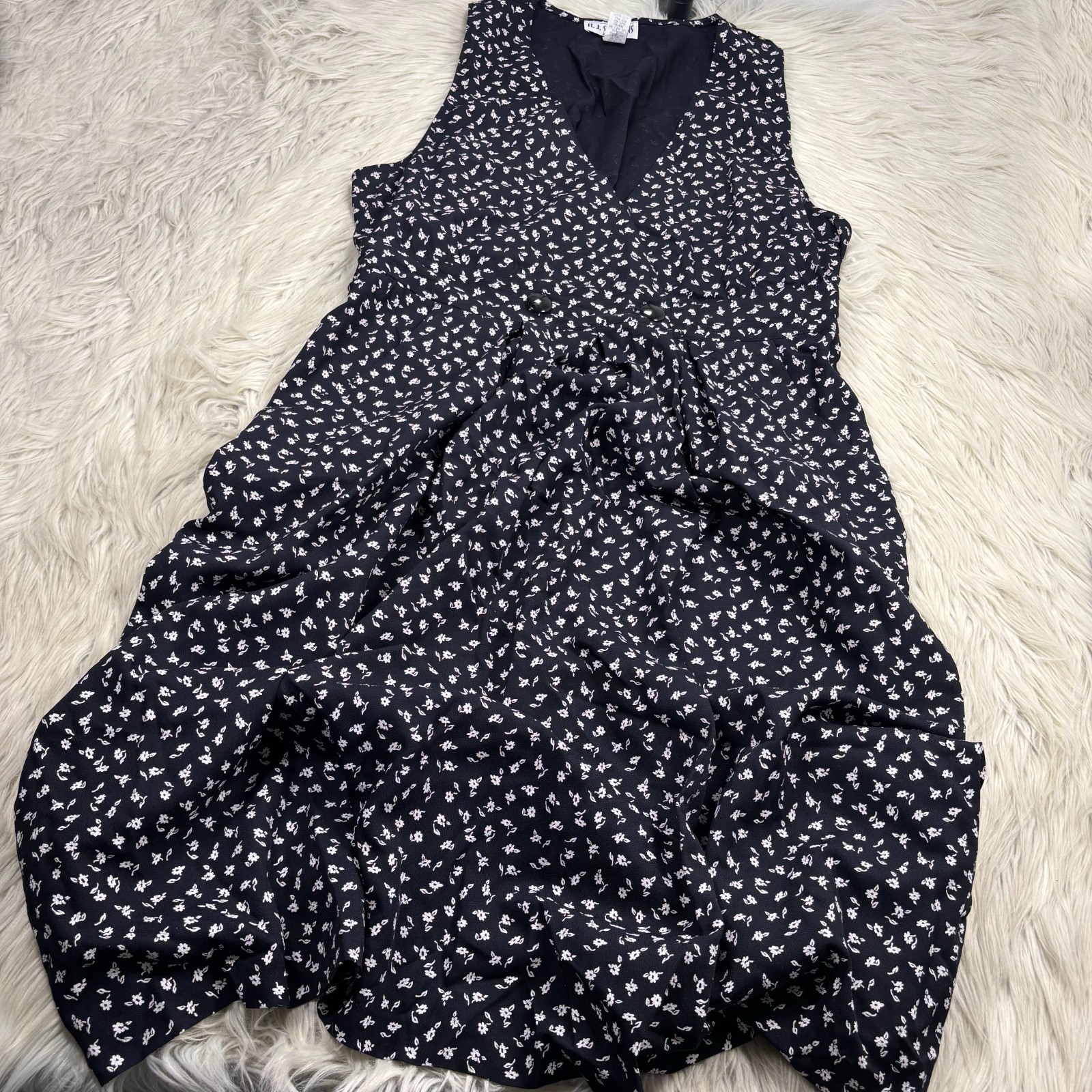 Vintage 90&rsquo;s RJ Stevens Women&rsquo;s 18 Floral Pinafore Midi Dress Dark Cottagecore