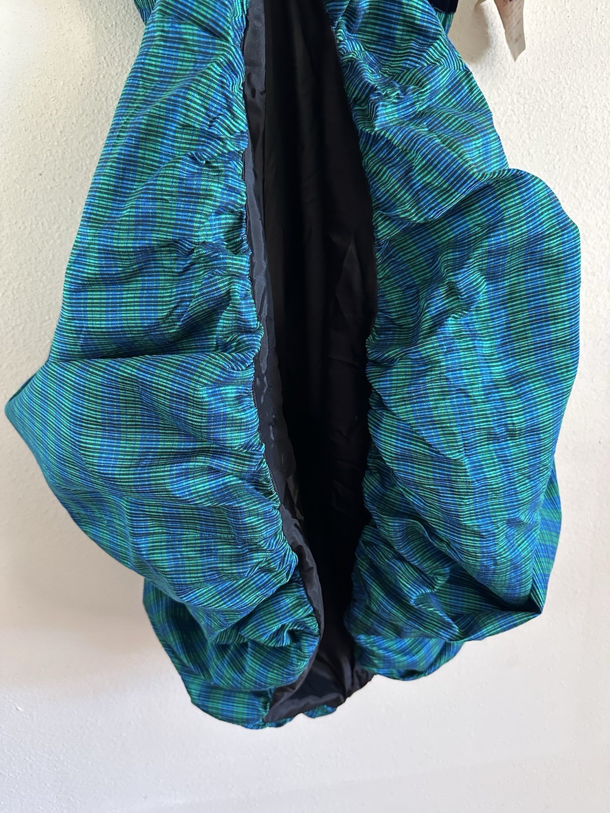 NWT 1950s Candy Jrs Plaid Bubble Hem Pouf Party Dress Velvet Bows Metal Zip VTG