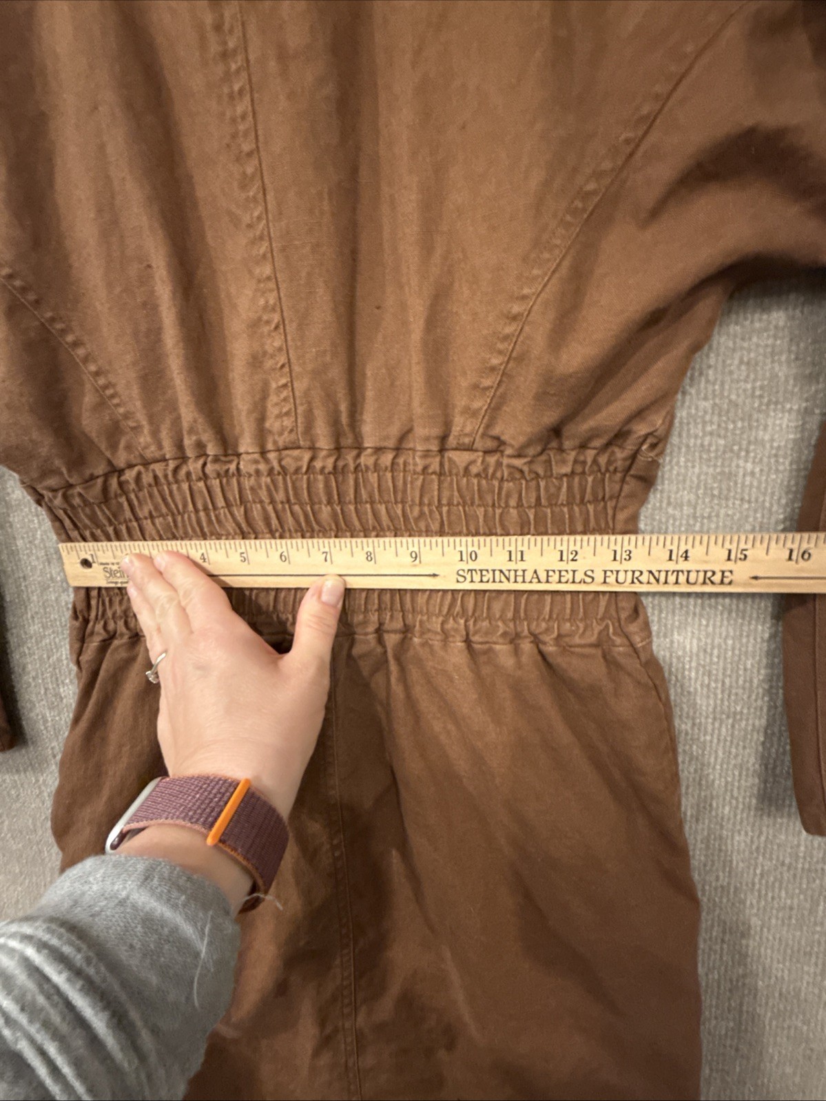 NOK NOK Vintage Brown Original 80s Style Dress, Front Zip, Pockets, Unique