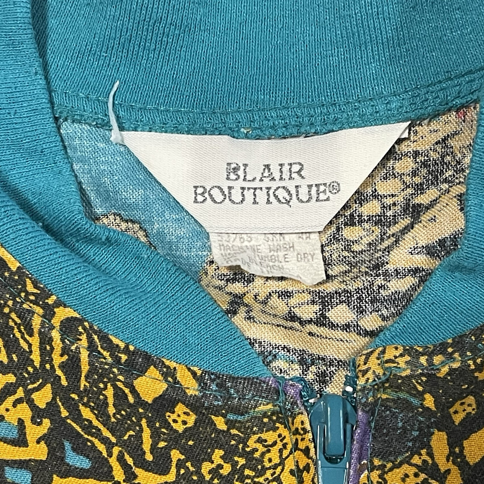 COLORFUL BLAIR BOUTIQUE ZIP UP LIGHTWEIGHT JACKET 1980&rsquo;S WOMENS M USA FLORAL