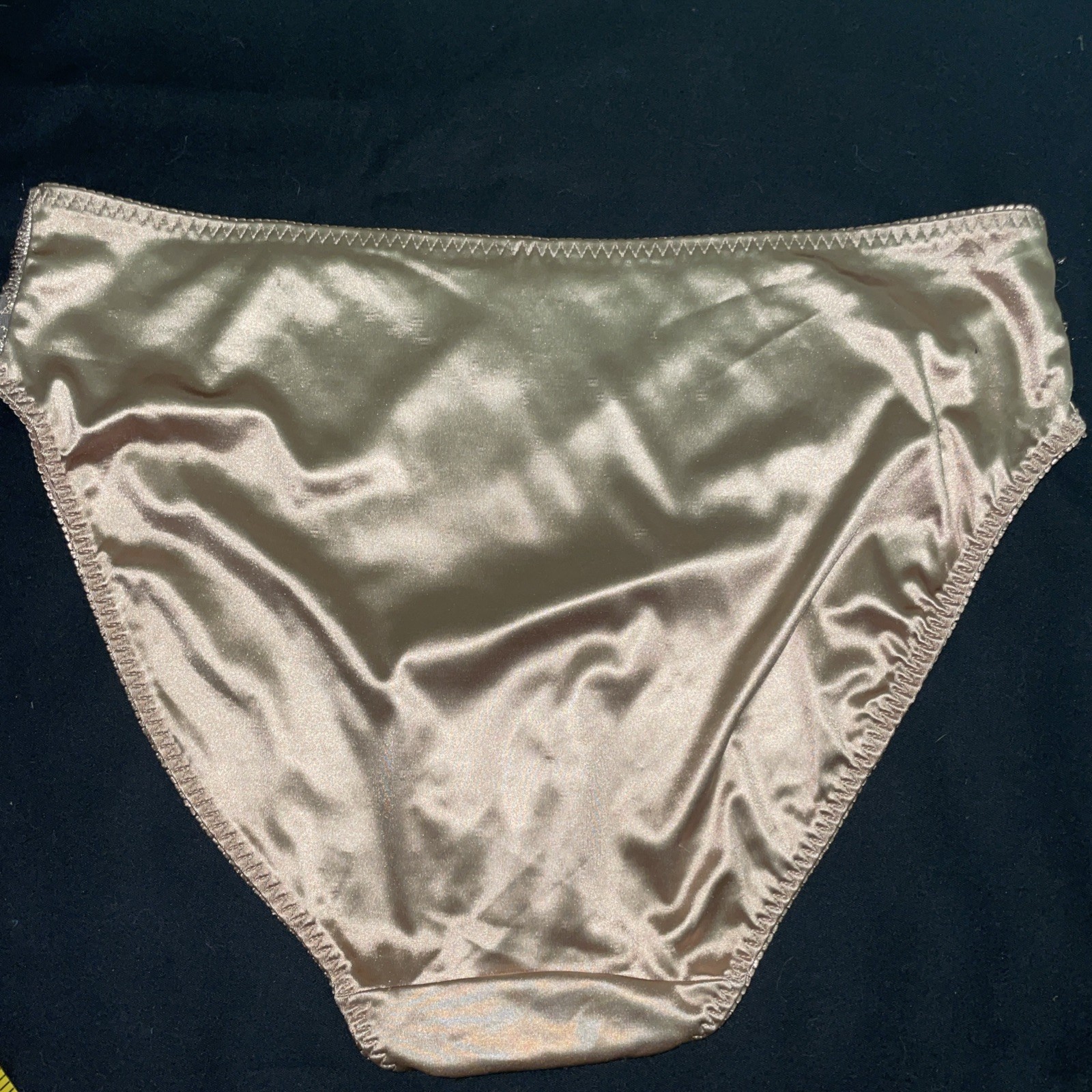 Delta Burke Panties Plus 10/3X Copper Glossy Satin Second Skin VTG hi-cut Sissy