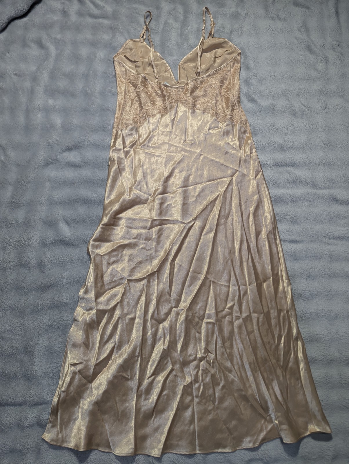 Marilyn Monroe by Warner&rsquo;s Beige Lace Slip Dress M Polyester 2087 48in