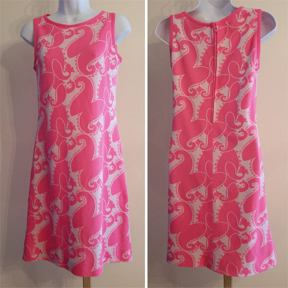 Vintage mod 60&rsquo;s twiggy style barbie pink knit dress XS or 0-2 Emery Knits mod