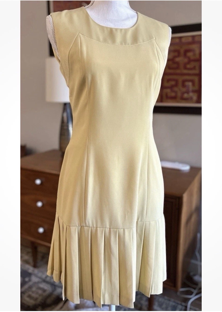 Y2K Kina Fernández KF Spain Designer Dress Sleeveless Yellow Size EU40 US8