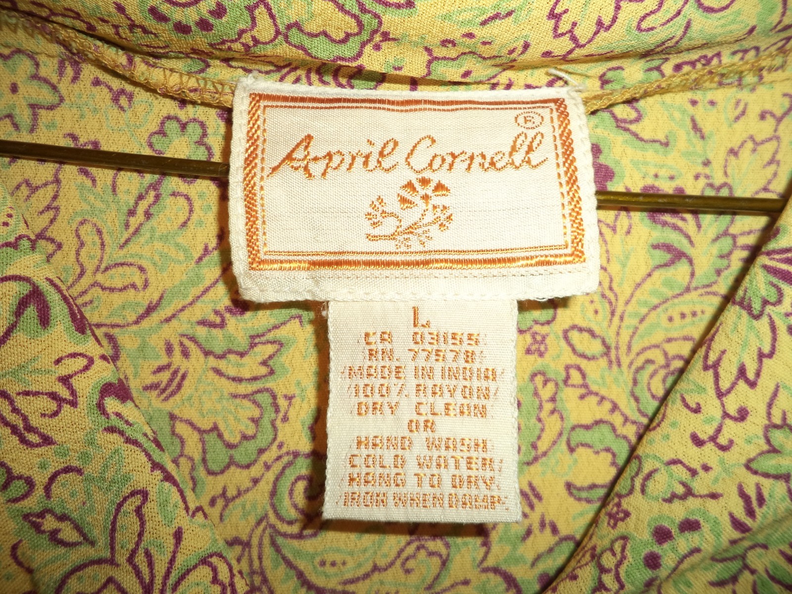 Vtg Styled – April Cornell, Rayon Midi Sundress Dress, Paisley Style Print, Sz L