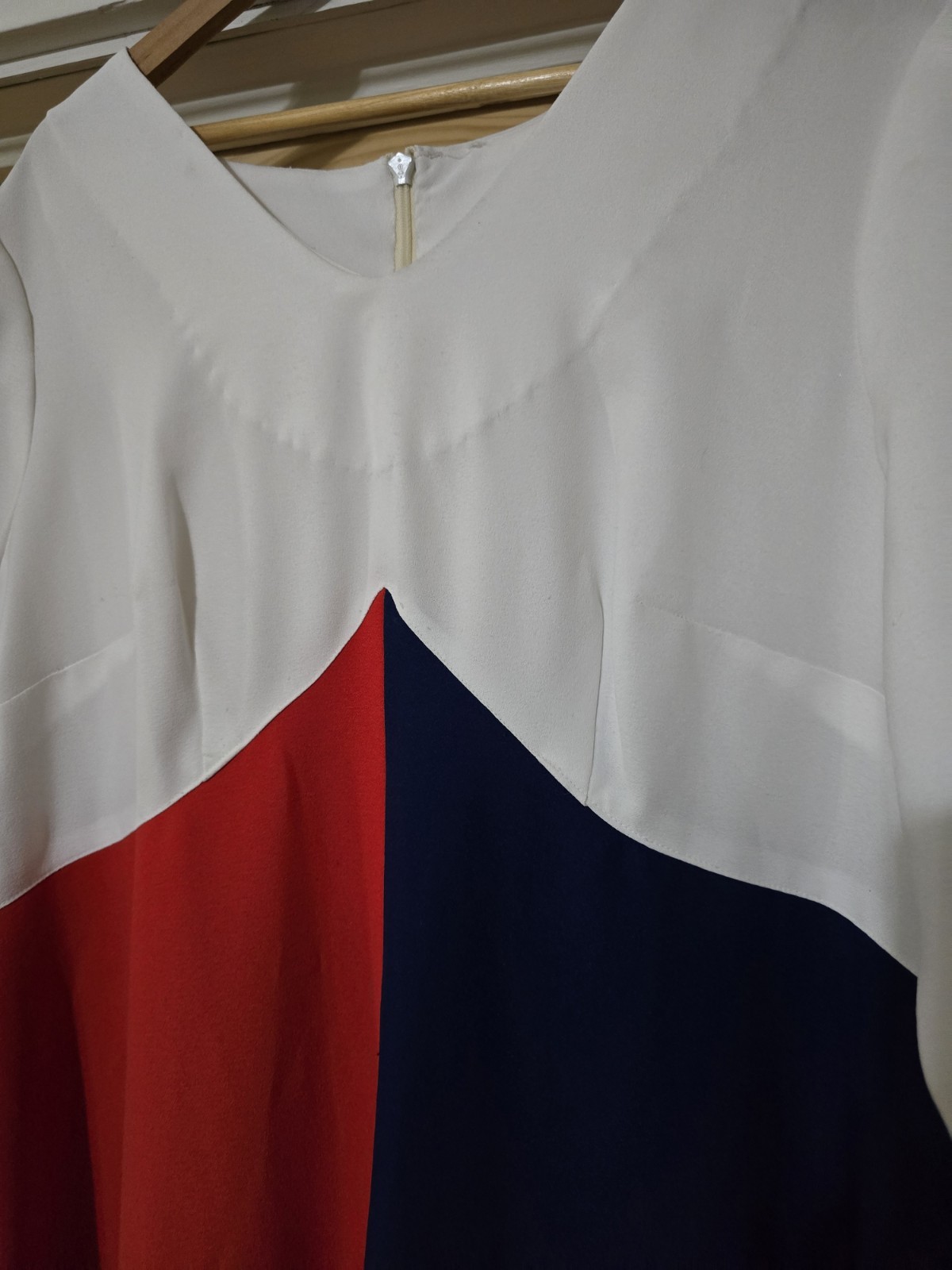 1970s Red White And Blue Polyester Gown