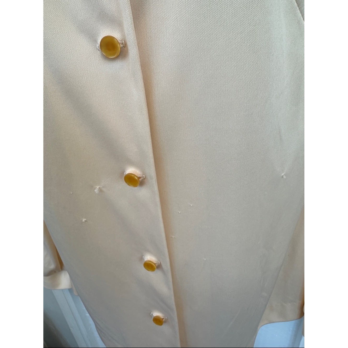 Vintage 70s Mize Modes Light Peach Button-Up Knit Polyester Long Sleeve Shirt