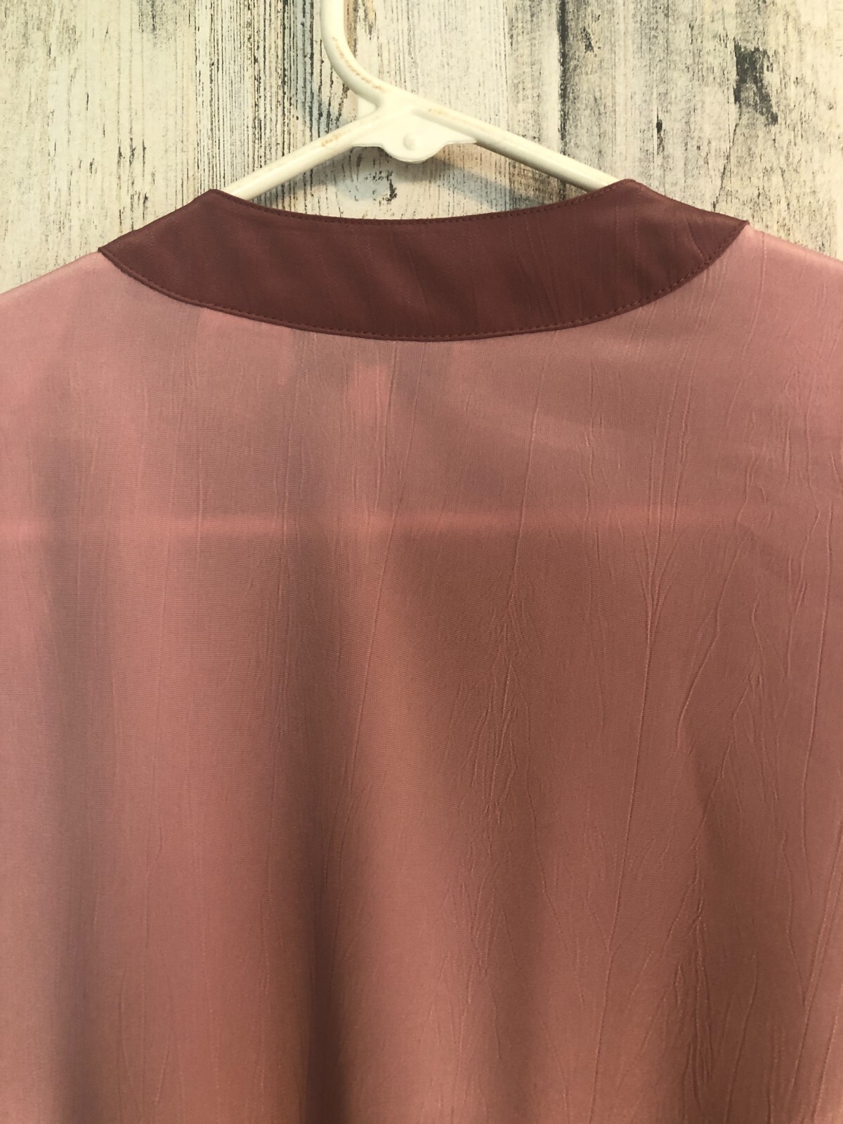 vtg ANDREA GAYLE Rose Pink Silky Blouse Sz 8 Long Blouson Sleeves Pullover 80s