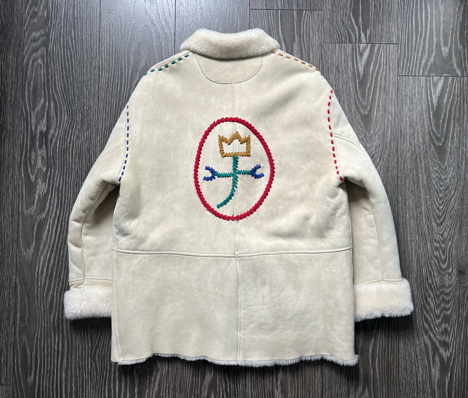 Unique Jean Charles de Castelbajac Tricot Sheepskin Coat Jacket Shearling