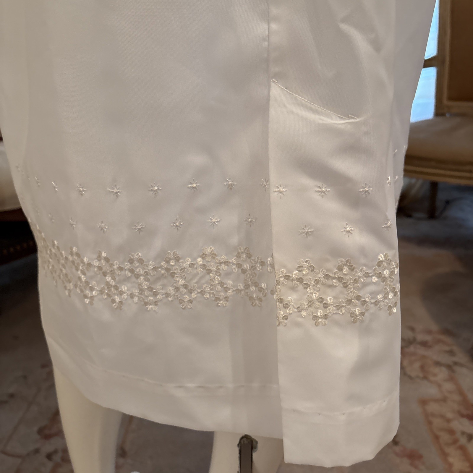 Vintage Nurse Waitress Uniform By Tiffs NY Embroidered Pockets Collar Sz L