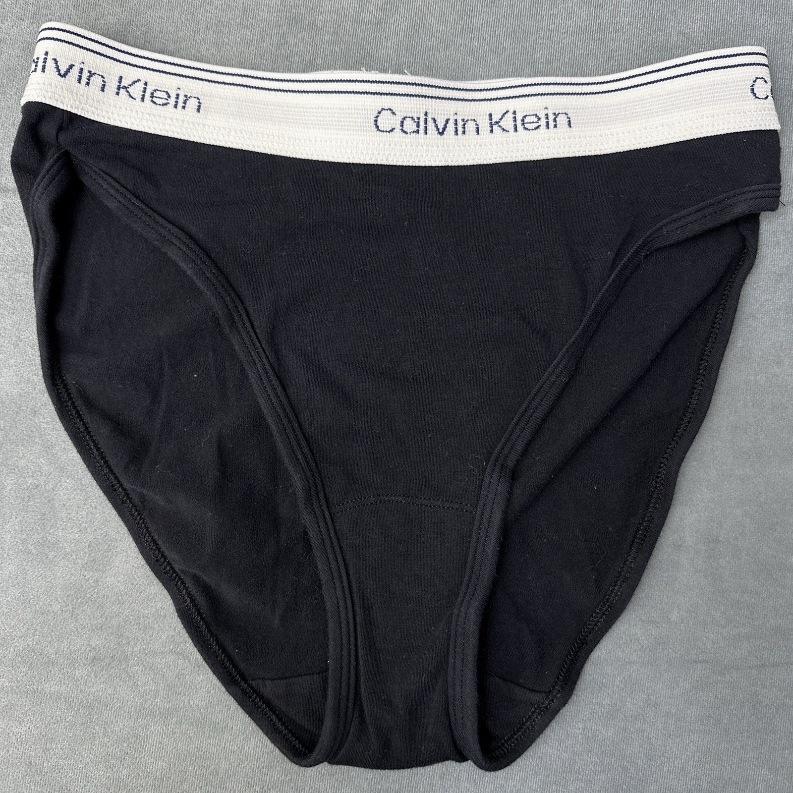 Vintage 1994 Calvin Klein Athletic Black High Cut Briefs USA Logo Waist Large