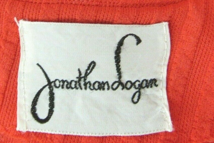 VTG 1950s JONATHAN LOGAN RED ORANGE DRESS & ENAMEL BELT