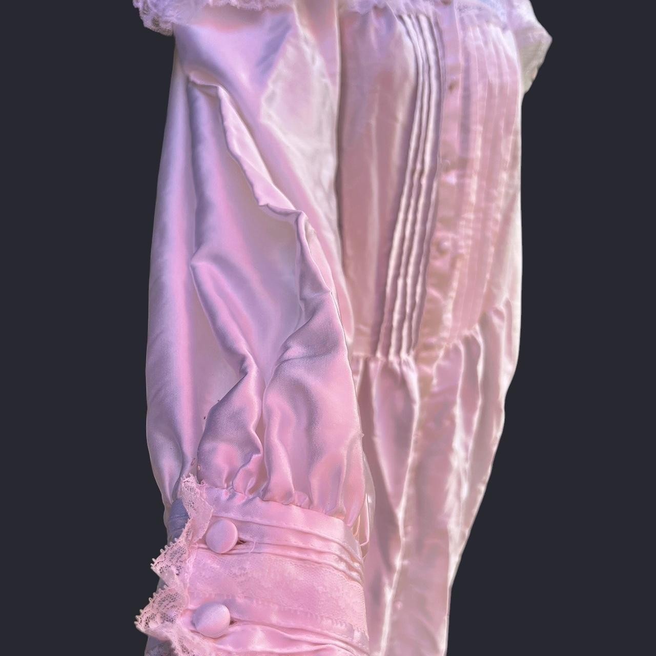 Vintage Gilligan O&rsquo;Malley Victorian Satin Nightgown Dress white Cottage Core