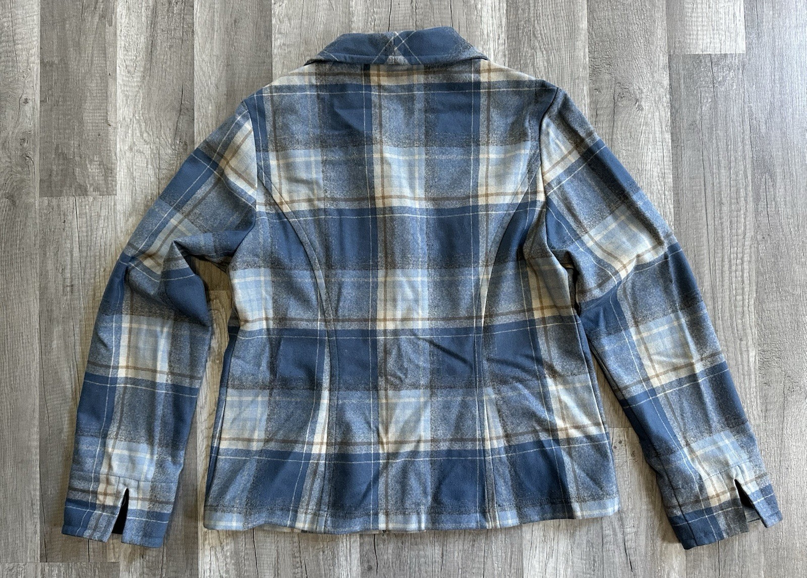Vintage Pendleton Petite Blue Plaid Wool 49er Jacket Made In USA Medium Button