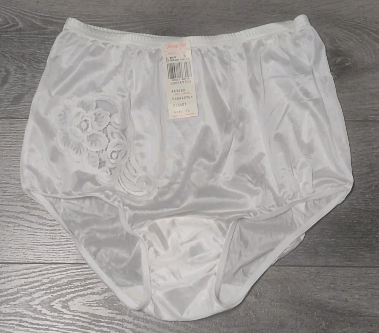 Vtg NWT Vanity Fair Panties Nylon Antron III White Lace Overlay Sissy Size 5