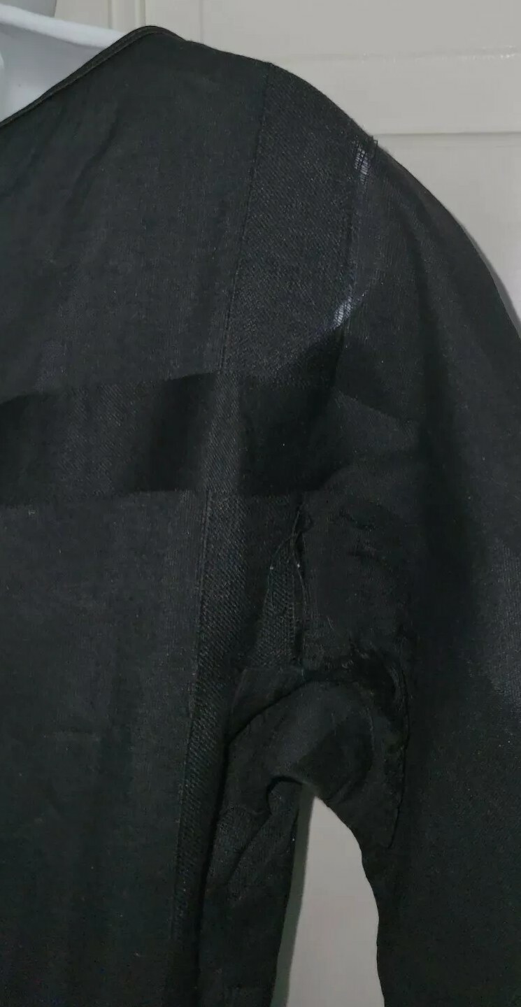 L&rsquo;AIGLON Black Linen Full pleated pocket Skirt Dress S Vintage 60s