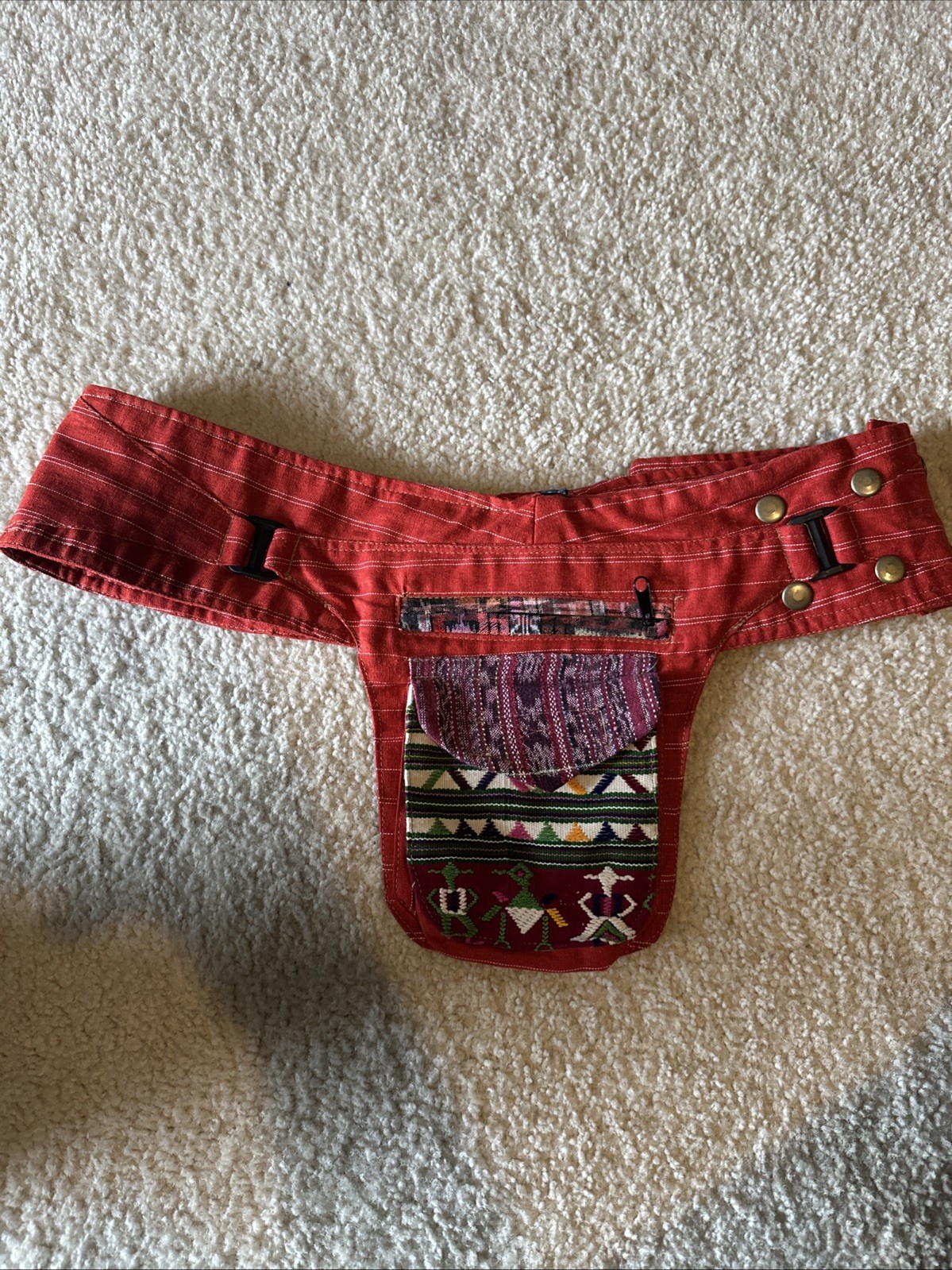 Guatemala Stitch work Button Waist Patch Belt Zip