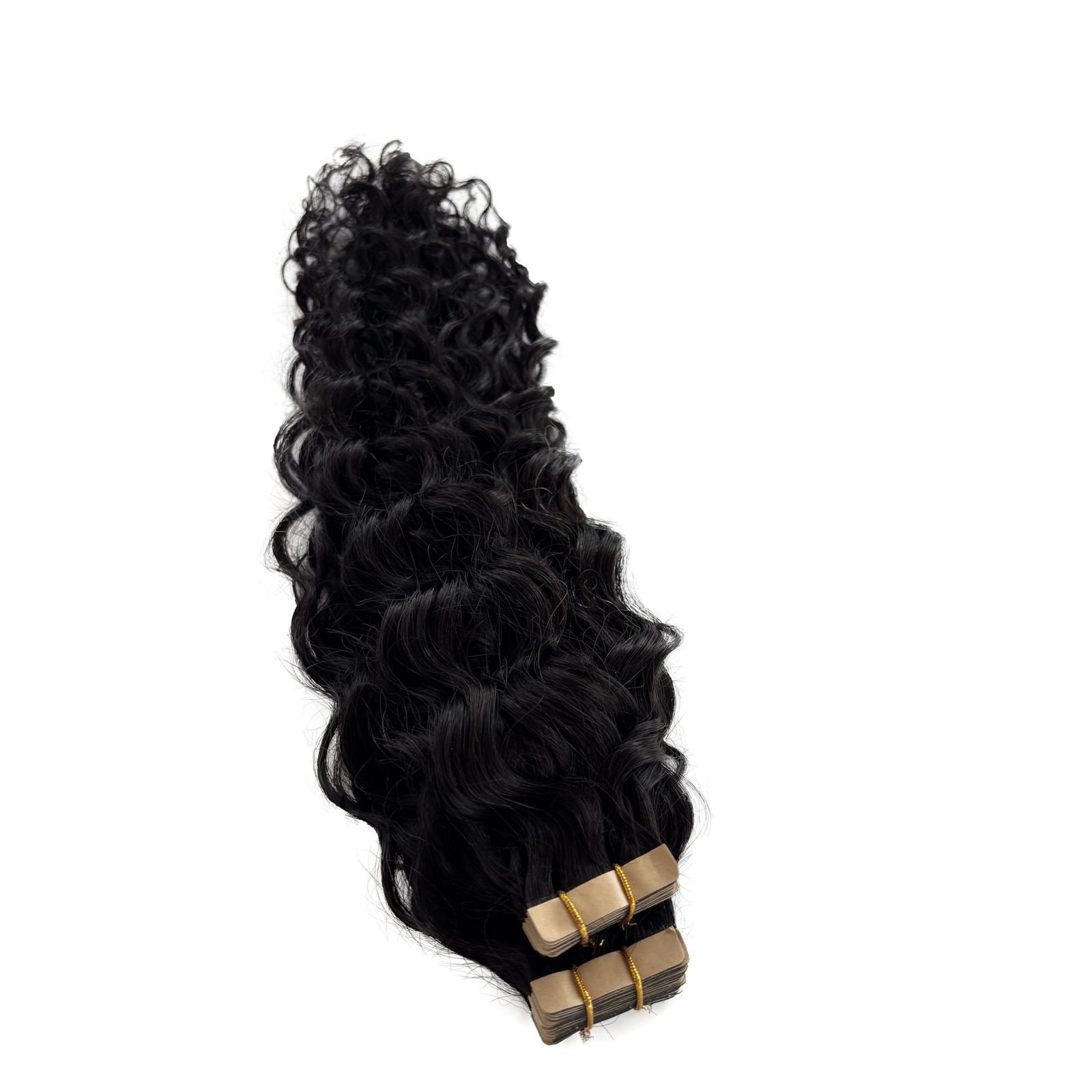 Invisible Tape in Hair Extensions Human Hair 24 Inch Water Wave Natural Black