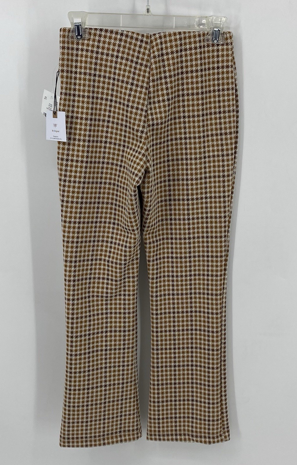 Originality Rust Brown Houndstooth Pull On Pants Size Small Stretch NWT