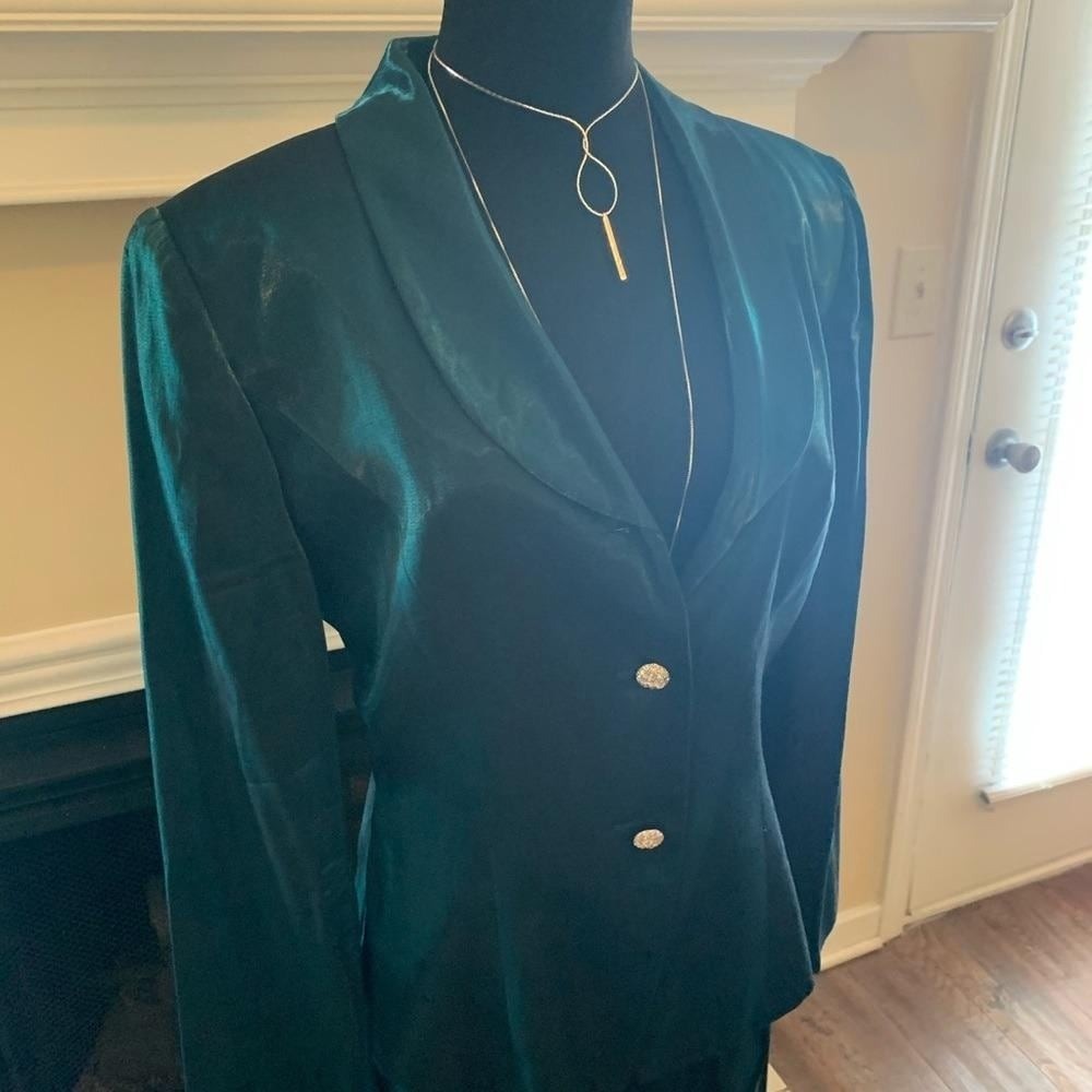 Alex Evenings vintage green emerald 2 piece skirt church wedding suit