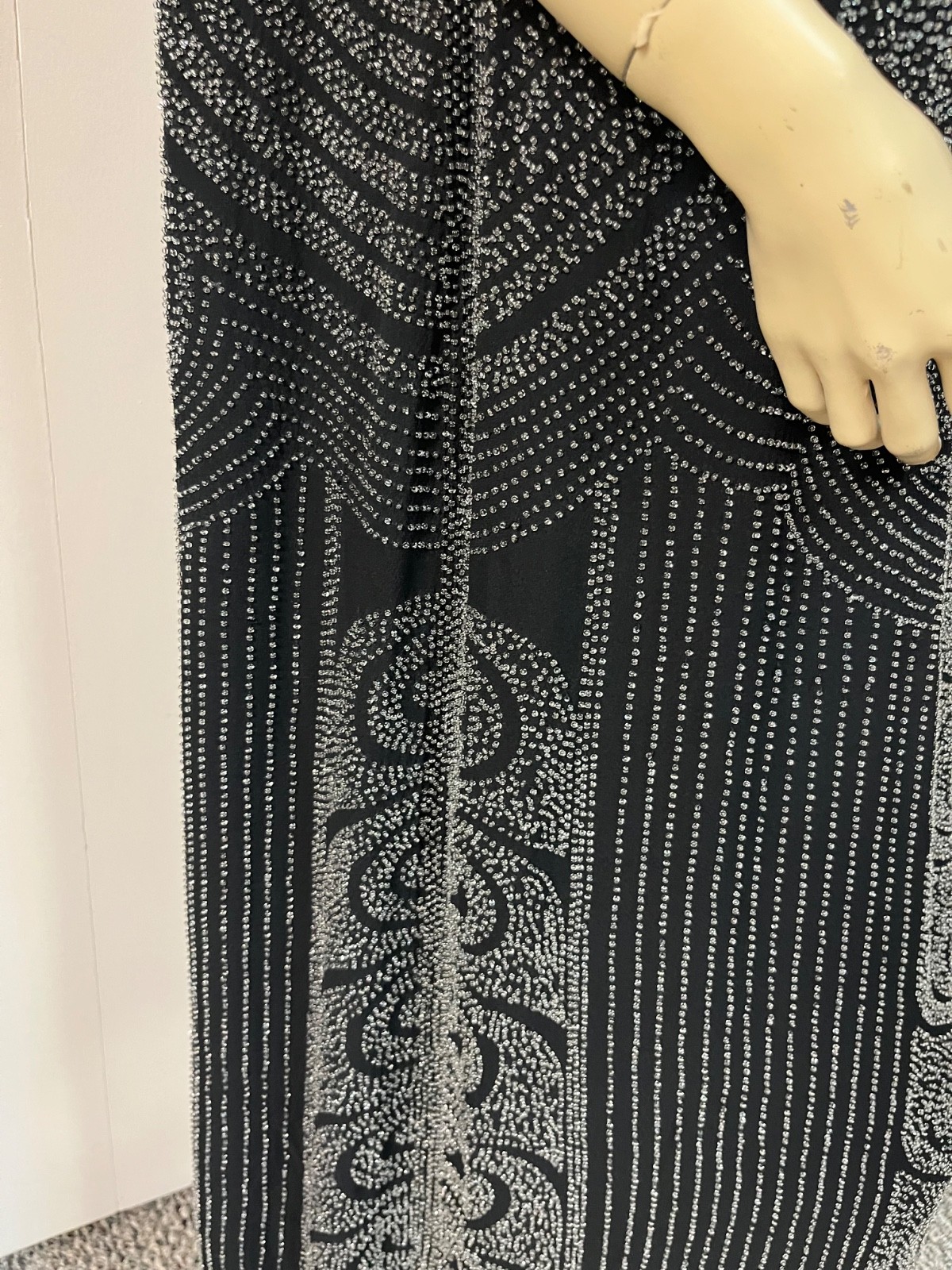 Vintage J Peterman 1920s Style Art Deco Beaded Silk Fever Dress Size 8 Bust 36-7