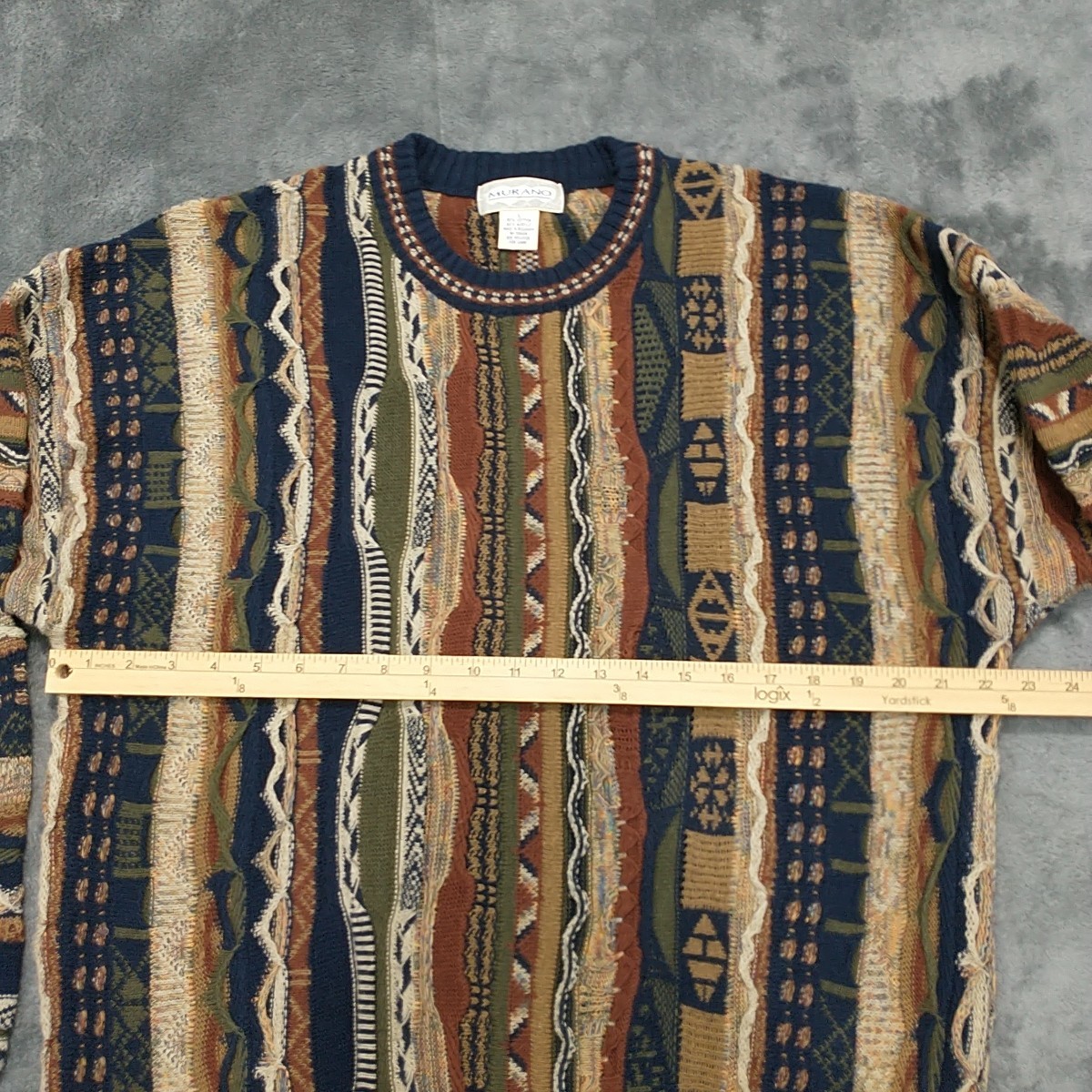 Vintage Murano Coogi Style Sweater Multicolor 90s Size Large