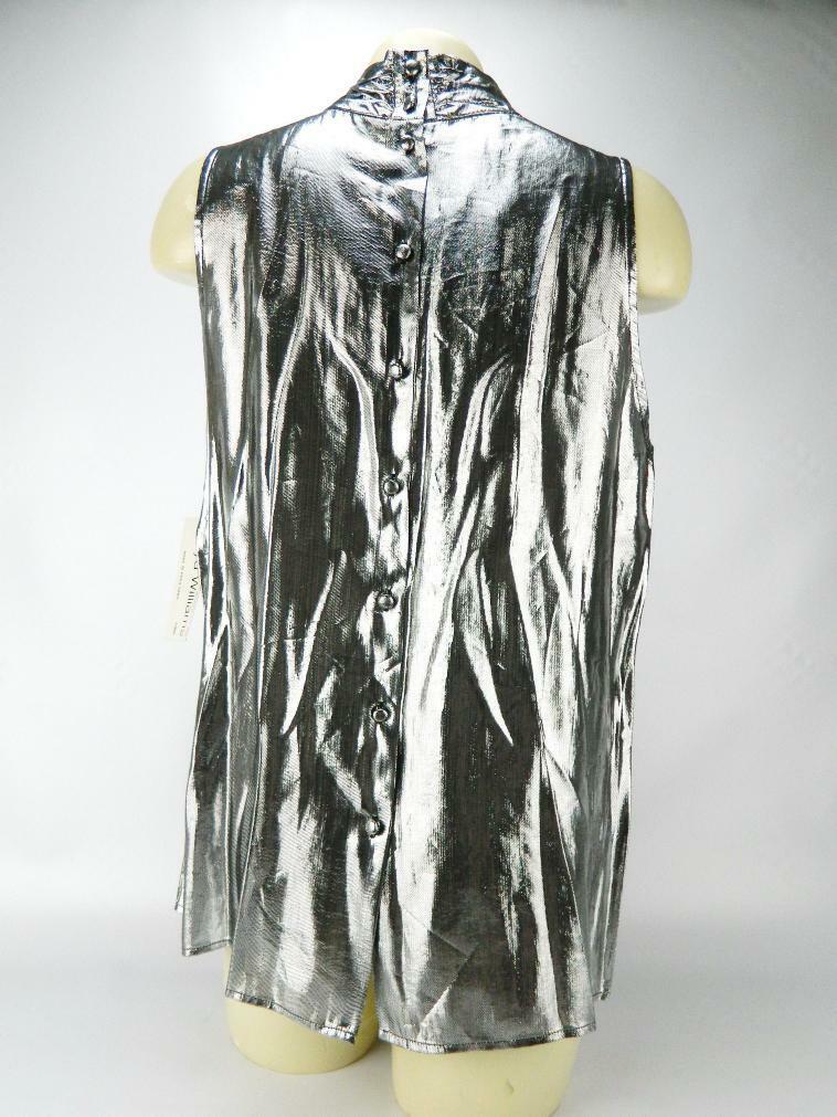 Lloyd Williams Silver Disco Top Sleeveless Metallic 14 Vintage NWT 80s Club Wear
