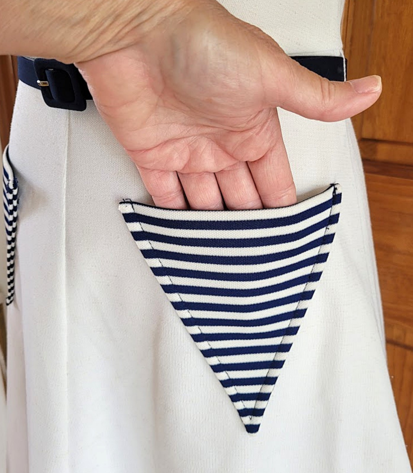 Vintage 60&rsquo;s JERELL of TEXAS Nautical Dress White Navy Stripe Mod Fit Flare