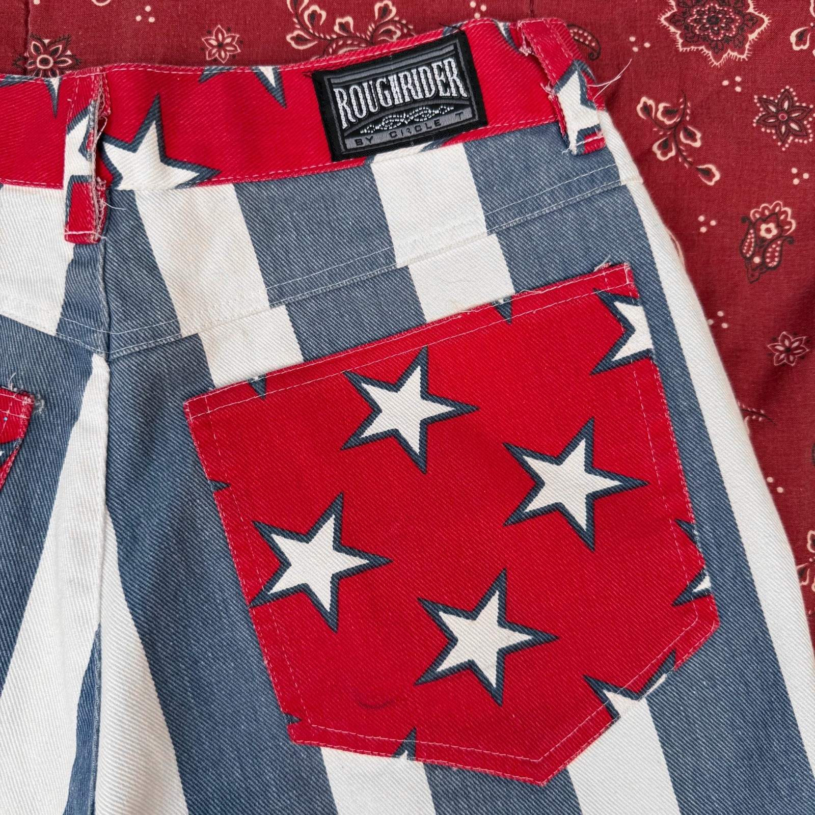 Vintage Roughriders Stars And Stripes Western Pants Women’s 9/10 27 28 USA