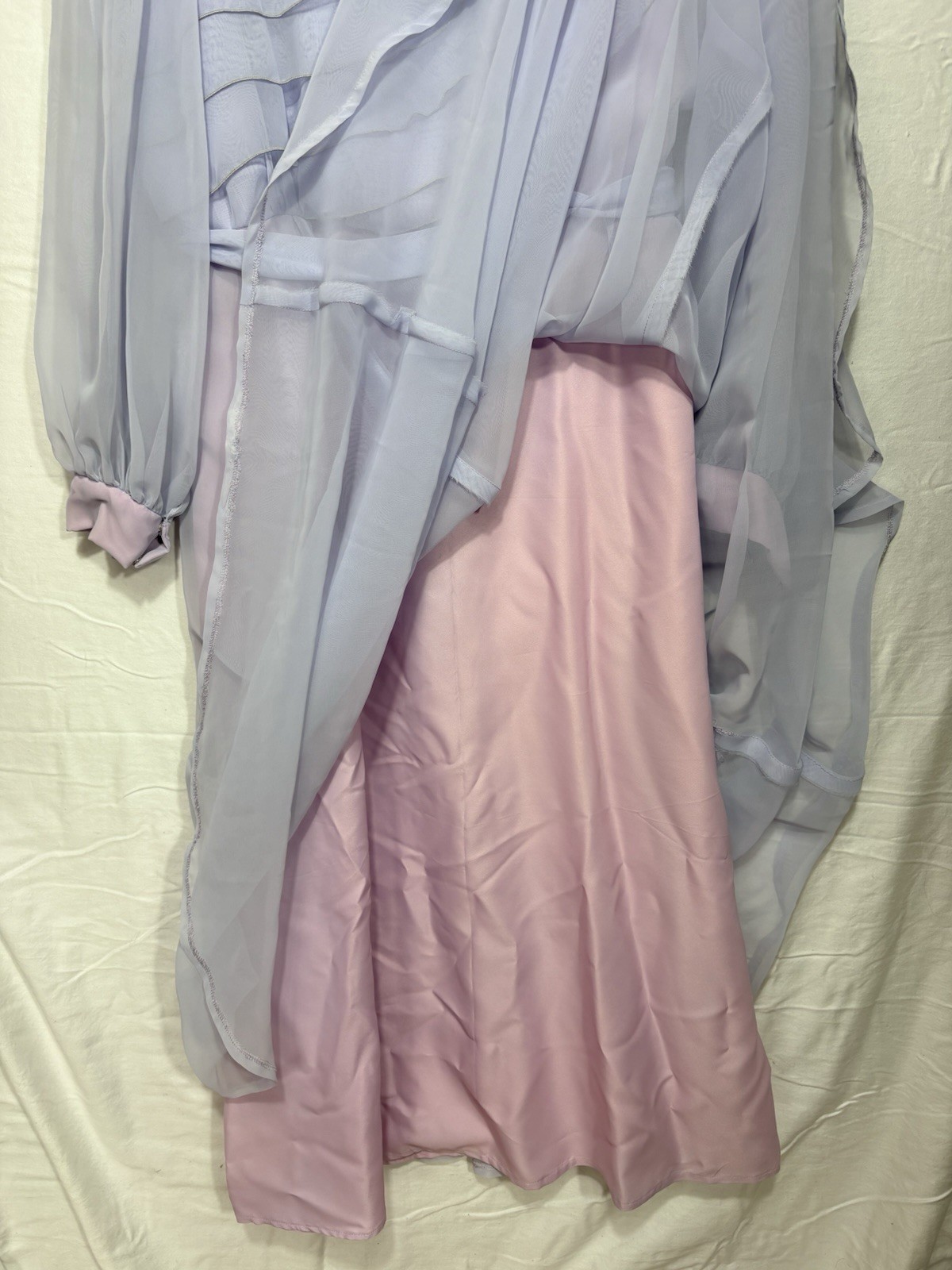 VTG 1950s Lavender Chiffon Maxi Dress USA Regency Boho Fairy Prairie Sz 38 (8-10