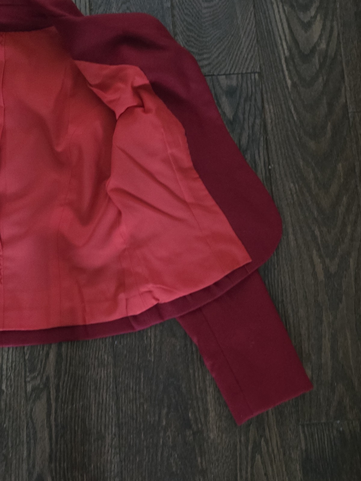 Vintage 1940s 1950s Red Wool Cropped Blazer Jacket Fitted Nipped Pinup No Label