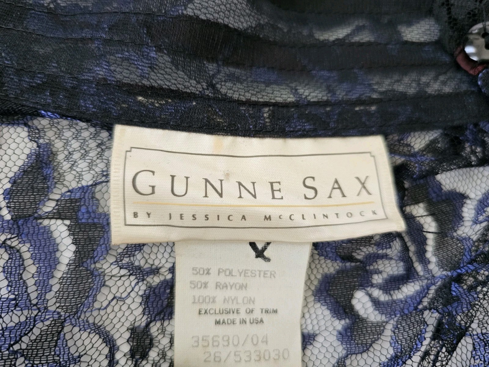 Gunne Sax Gunnies Jessica Mcclintock Victorian Sheer Lace Jacket Top XS/S