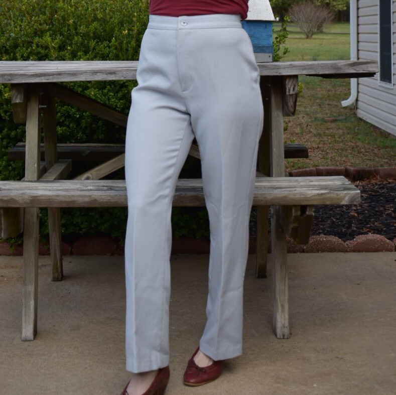 Vintage 70s Polyester Wide Legged Dress Pants Size 12 Jonathan Ltd. Gray