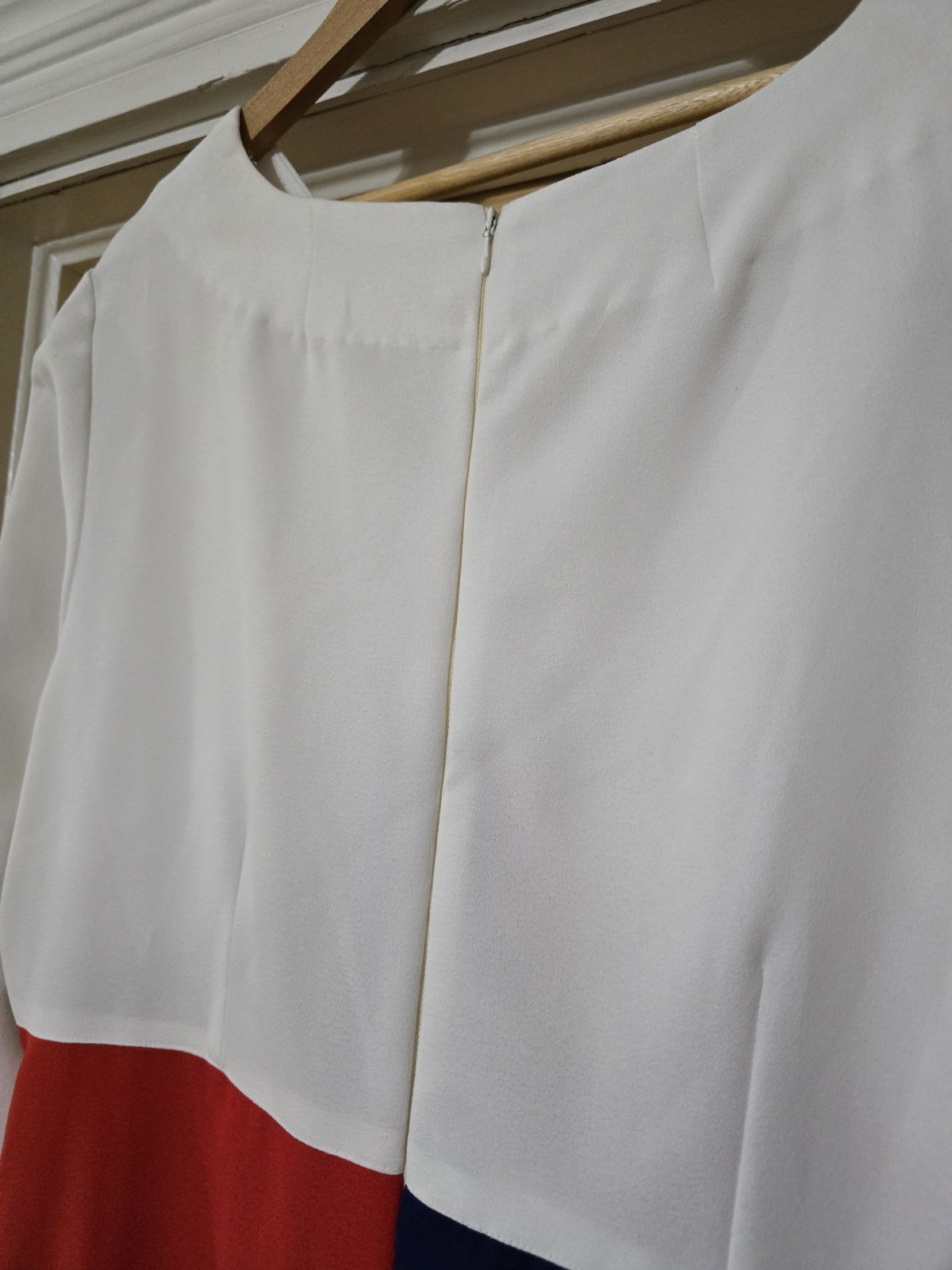 1970s Red White And Blue Polyester Gown