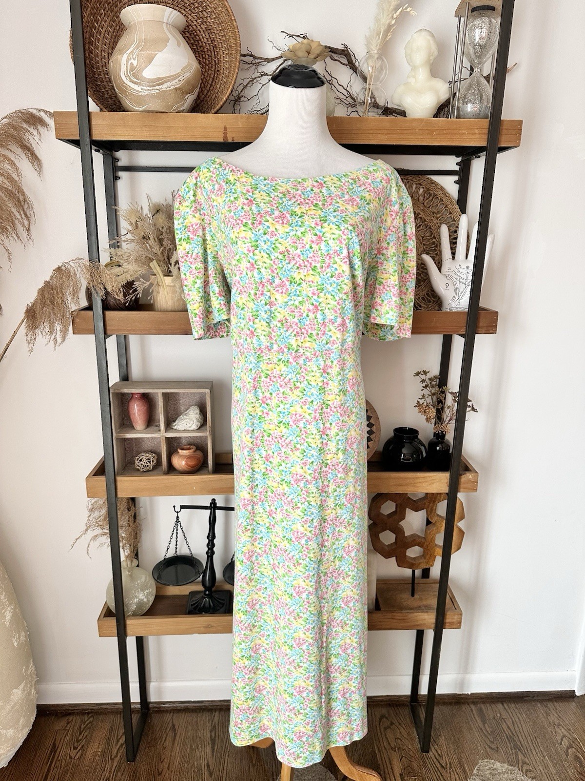 Vintage Handmade Floral Maxi Dress Size 22 2X