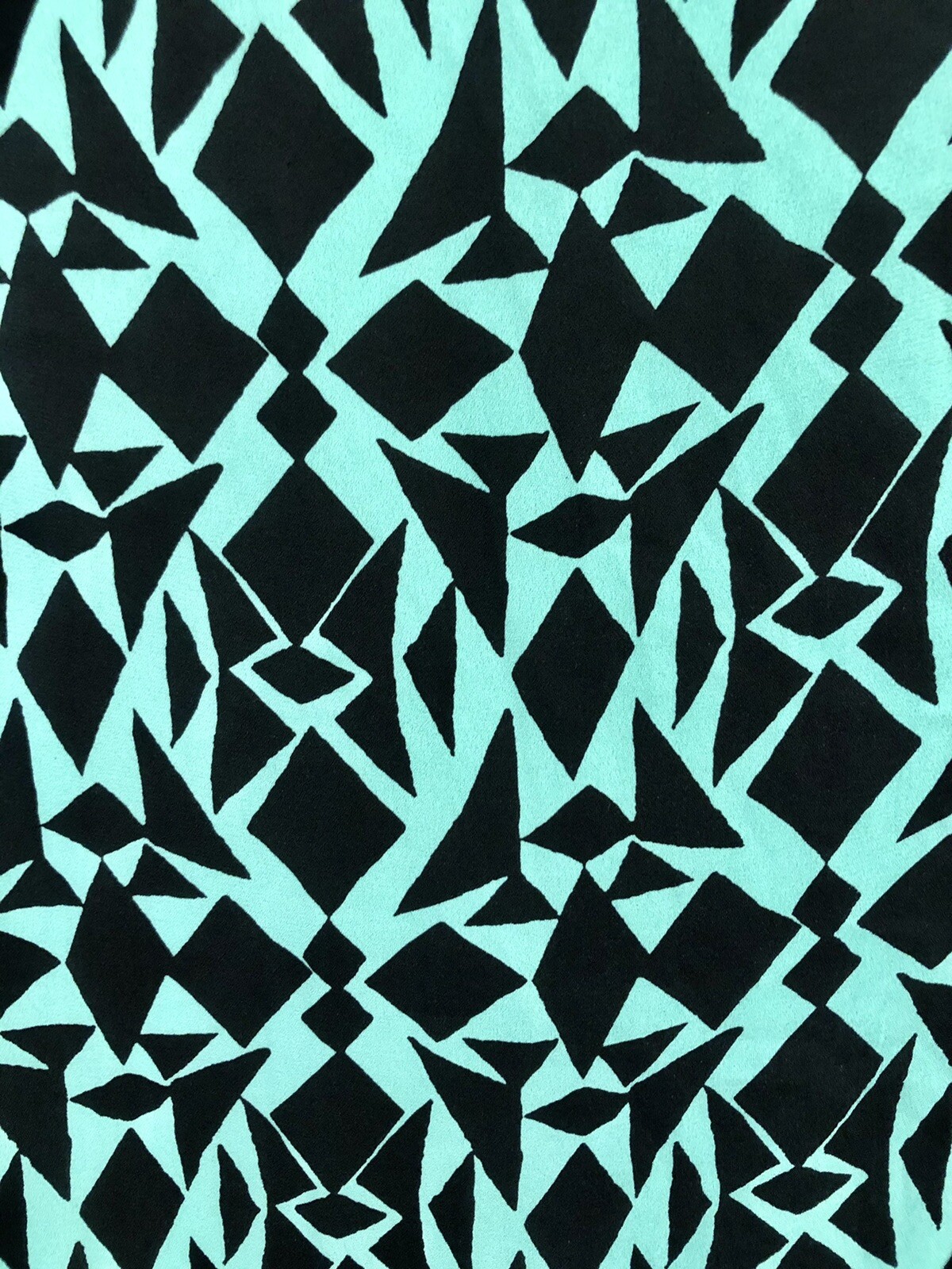 Alyce Funky 1980’s Geometric Print Dress Seafoam Green N Black Sz M 20.5×34